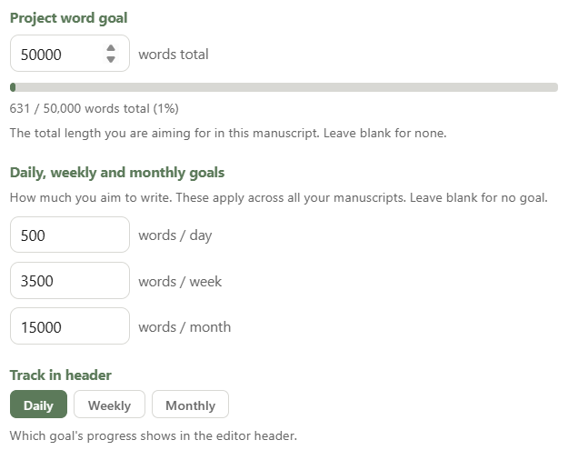 Goal progress and streak counter on the dashboard